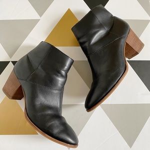 Madewell Rosie Black Leather Ankle Boot 9.5